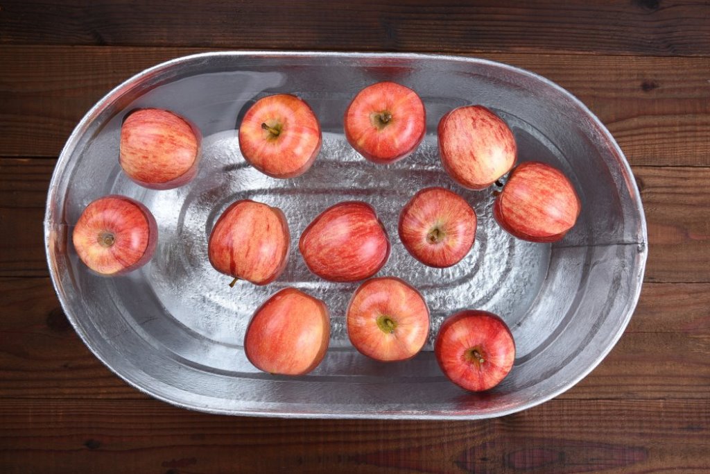 Apple Bobbing on Halloween