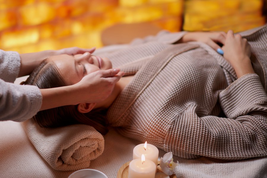 woman enjoying massage